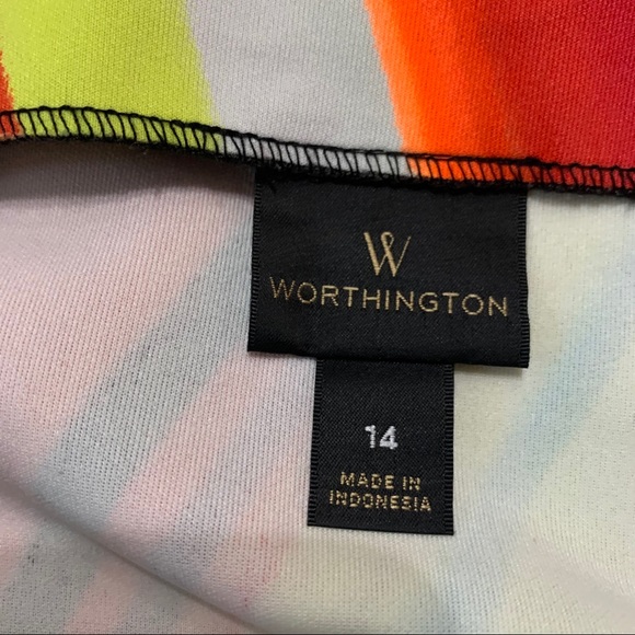 🔴Beautiful Orange Neon Pencil Skirt Side Slit 14 - Picture 10 of 10